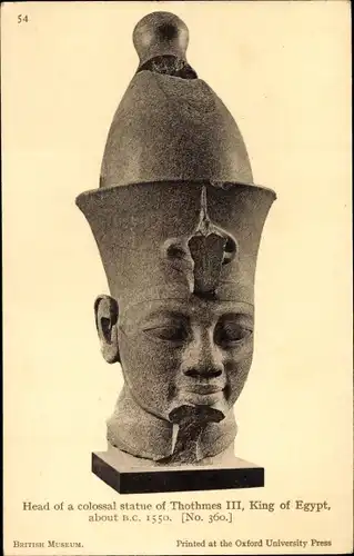 Ak Head of a colossal statue of Thothmes III, King of Egypt