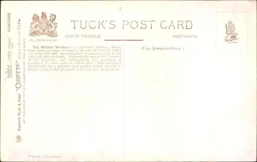 Ak Firenze Florenz Toscana, Turm des Palazzo Vecchio, Campanile
