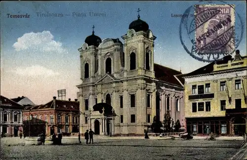 Ak Timișoara Temesvár Temeswar Rumänien, Piata Unirei