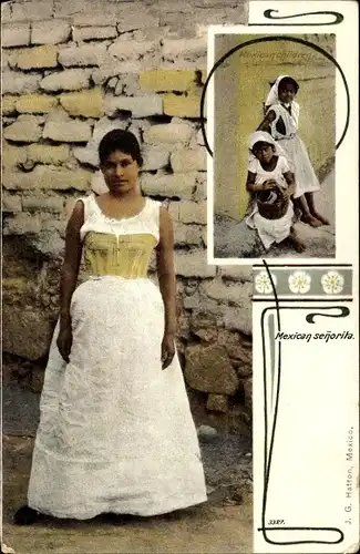 Ak Mexico, Mexican señorita, Mexican children