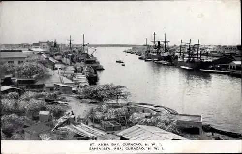 Ak Curaçao Niederländische Antillen Karibik, St. Anna Bay