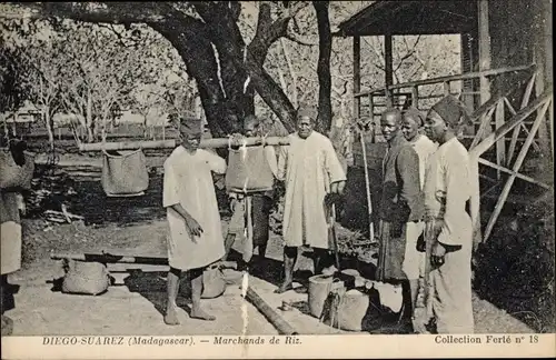 Ak Diego Suarez Antsiranana Madagaskar, Marchands de Riz, Reisverkäufer