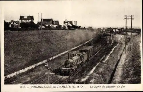 Ak Cormeilles en Parisis Val d'Oise, La ligne de chemin de fer