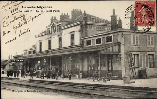Ak Laroche Migennes Yonne, La Gare
