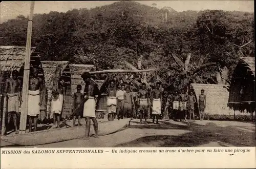 Ak Salomon Inseln Ozeanien, Mission des Salomon Septentrionales, Un indigène creusant