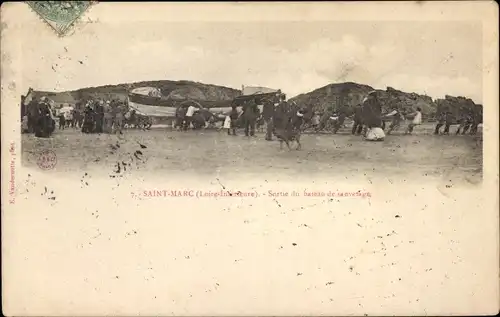 Ak Saint Marc sur Mer Loire Atlantique, Sortie du bateau de sauvetage