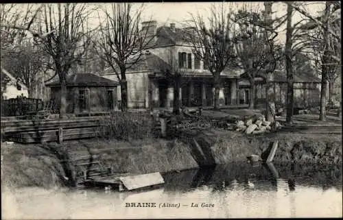 Ak Braine Aisne, La Gare