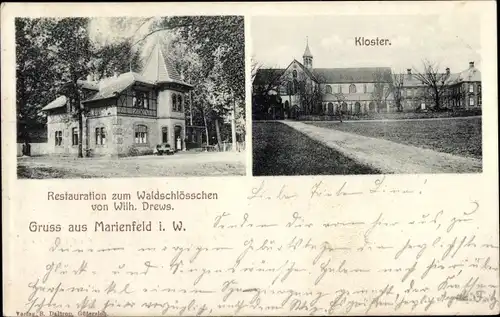 Ak Marienfeld Harsewinkel Westfalen, Kloster, Restauration zum Waldschlösschen