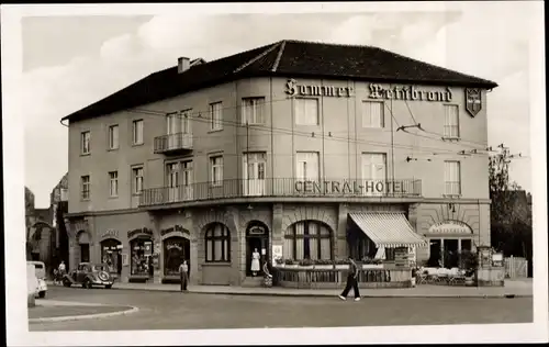 Ak Heilbronn am Neckar, Central Hotel, Besitzer Daum, Reklame Hammer Weinbrand