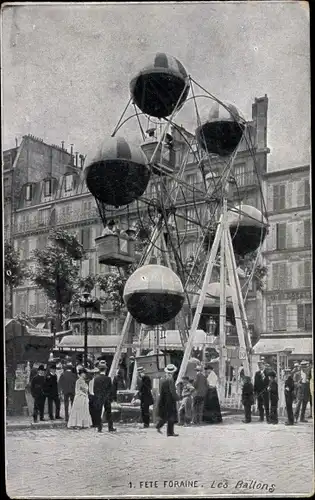 Ak Paris Fête Foraine, Jahrmarkt, les Ballons, Riesenrad
