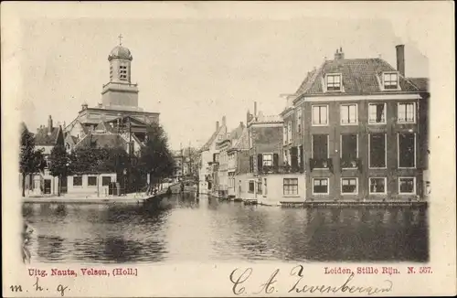 Ak Leiden Südholland Niederlande, Stille Rijn