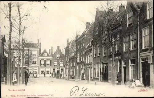 Ak Leiden Südholland Niederlande, Varkenmarkt