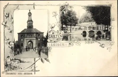 Ak Leiden Südholland Niederlande, Tor, Stadtansichten