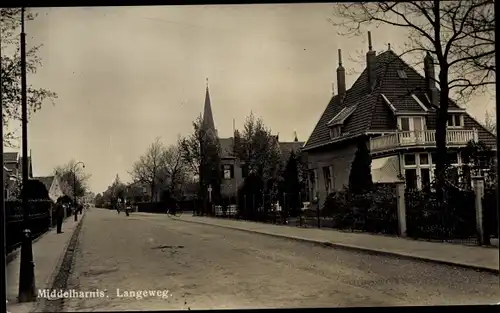 Ak Middelharnis Südholland, Langeweg, Kirche