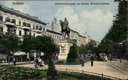 Ak Berlin Neukölln, Hohenzollernplatz mit Kaiser Wilhelm Denkmal
