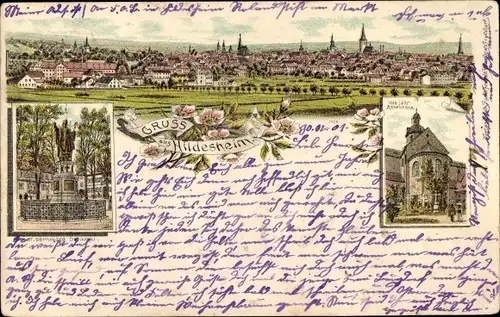 Litho Hildesheim in Niedersachsen, Stadtansichten, Denkmal, Kirche