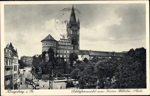 Ak Kaliningrad Königsberg Ostpreußen, Schlossansicht vom Kaiser Wilhelm Platz