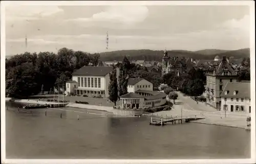 Ak Konstanz am Bodensee, Hallenbad, Petershausen, Wasserpartie, Anlegestelle