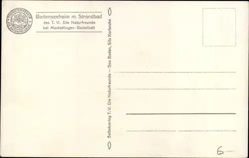 Ak Markelfingen Radolfzell am Bodensee, Bodenseeheim mit Strandbad des TV Die Naturfreunde