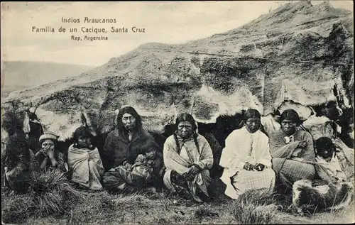 Ak Santa Cruz Argentinien, Familia de un Cacique, Indios Araucanos
