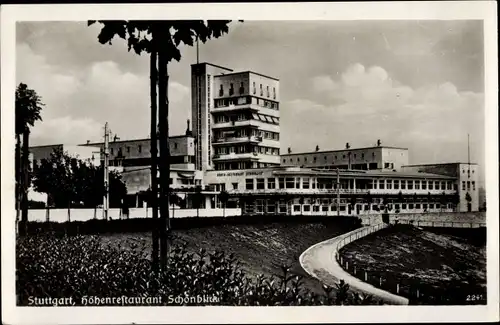 Ak Stuttgart am Neckar, Weißenhofsiedlung, Höhenrestaurant Schönblick, Neues Bauen