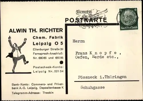 Ak Leipzig in Sachsen, Alwin Th. Richter, Chem. Fabrik, Eilenburger Straße 39