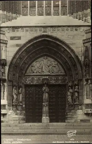 Ak Uppsala Schweden, Domkyrkan, Södra portalen