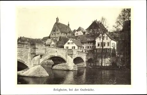 Ak Besigheim am Neckar Württemberg, Partie bei der Enzbrücke