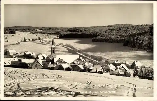 Ak Schönwald im Schwarzwald Baden Württemberg, Blick auf den Ort im Winter