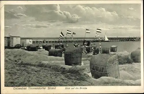 Ak Timmendorf Timmendorfer Strand in Holstein, Blick auf die Brücke