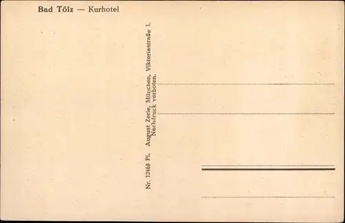 Ak Bad Tölz in Oberbayern, Kurhotel