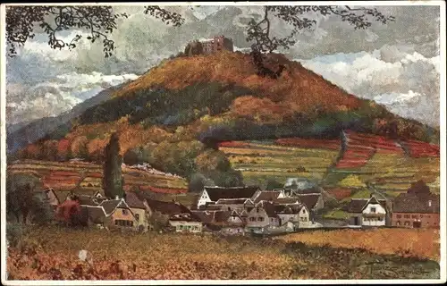 Künstler Ak Schmidt, Franz, Hambach, m. Maxburg in Herbststimmung