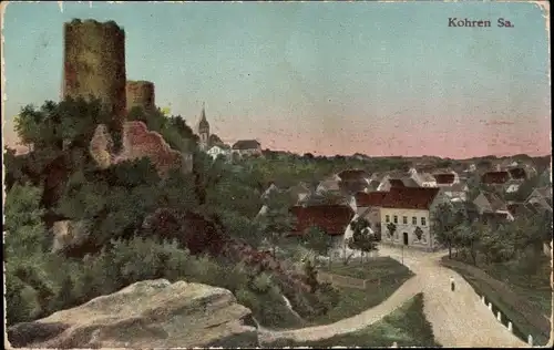 Ak Kohren Sahlis Frohburg Sachsen, Panorama, Burg