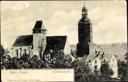 Ak Geyer Erzgebirge, Laurentiuskirche, Glockenturm