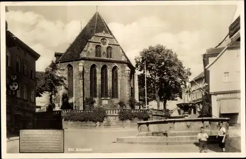 Ak Arnstadt in Thüringen, Stadtansicht, Brunnen, Kinder