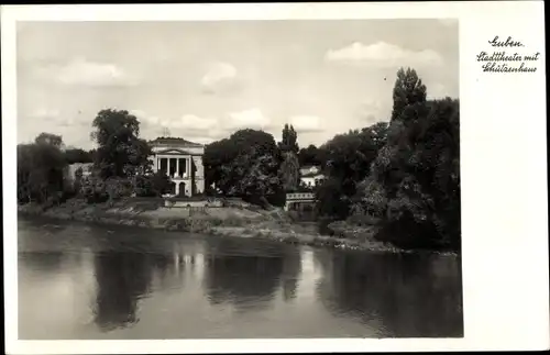 Ak Guben in der Niederlausitz, Stadttheater mit Schützenhaus