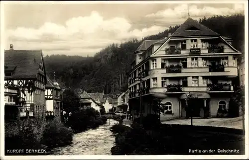 Ak Bad Berneck im Fichtelgebirge Oberfranken, Partie an der Oelschnitz