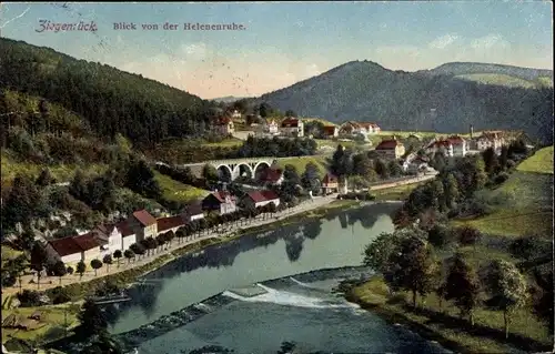 Ak Ziegenrück an der Saale Thüringen, Blick von der Helenenruhe