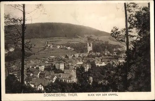Ak Sonneberg in Thüringen, Blick von der Kappel auf den Ort
