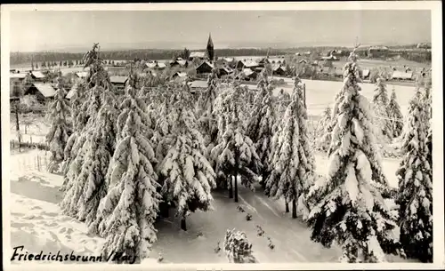 Ak Friedrichsbrunn Thale im Harz, Fliegeraufnahme, Winter