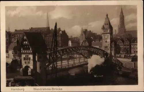 Ak Hamburg Harburg, Wandrahms-Brücke