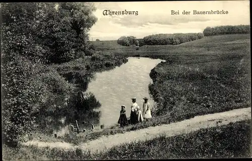 Ak Ahrensburg in Holstein, bei der Bauernbrücke