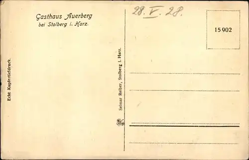 Ak Stolberg Südharz, Straßenpartie am Gasthaus Auerberg