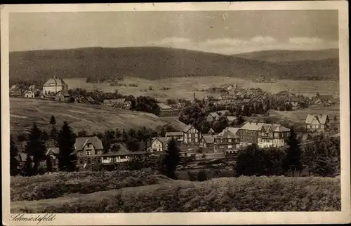 Ak Schmiedefeld am Rennsteig Thüringen, Panorama vom Ort