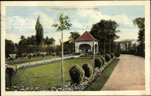 Ak Erfurt in Thüringen, Laubengang im Stadtpark