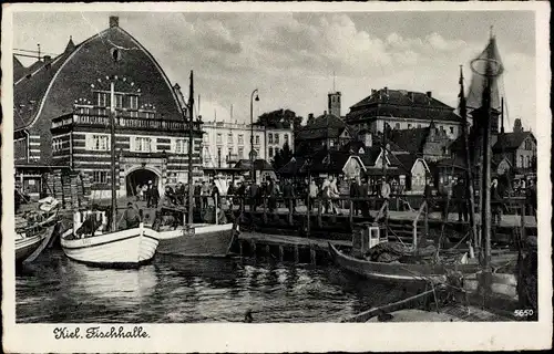 Ak Kiel Schleswig Holstein, Fischhalle, Boote