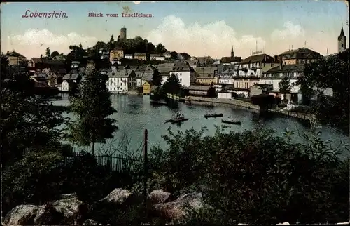 Ak Bad Lobenstein in Thüringen, Blick vom Inselfelsen