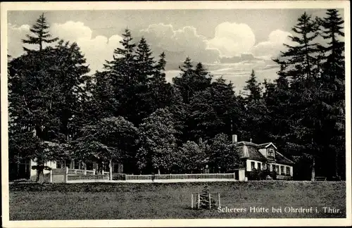 Ak Ohrdruf in Thüringen, Blick auf die Scherers Hütte, Hermann Meister