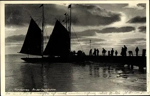 Ak Norderney in Ostfriesland, An der Segelbuhne