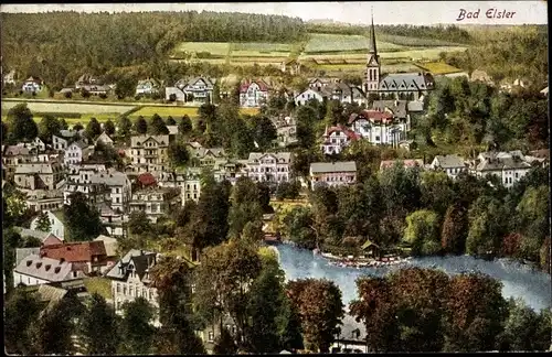 Ak Bad Elster im Vogtland, Panorama vom Ort
